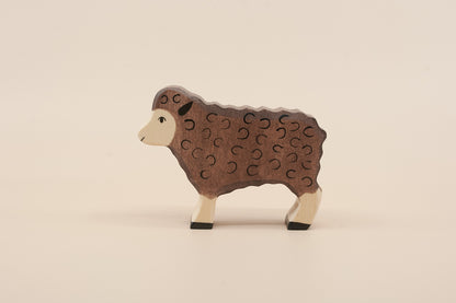 Holztiger Standing Sheep – Brown Wooden Farm Animal Toy