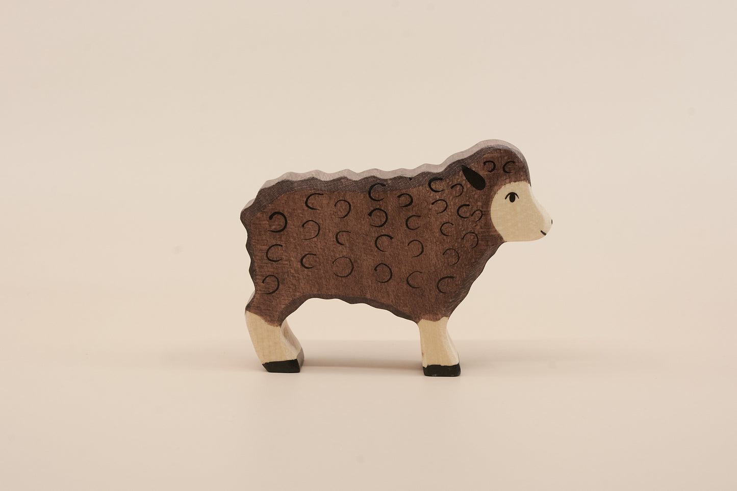 Holztiger Standing Sheep – Brown Wooden Farm Animal Toy