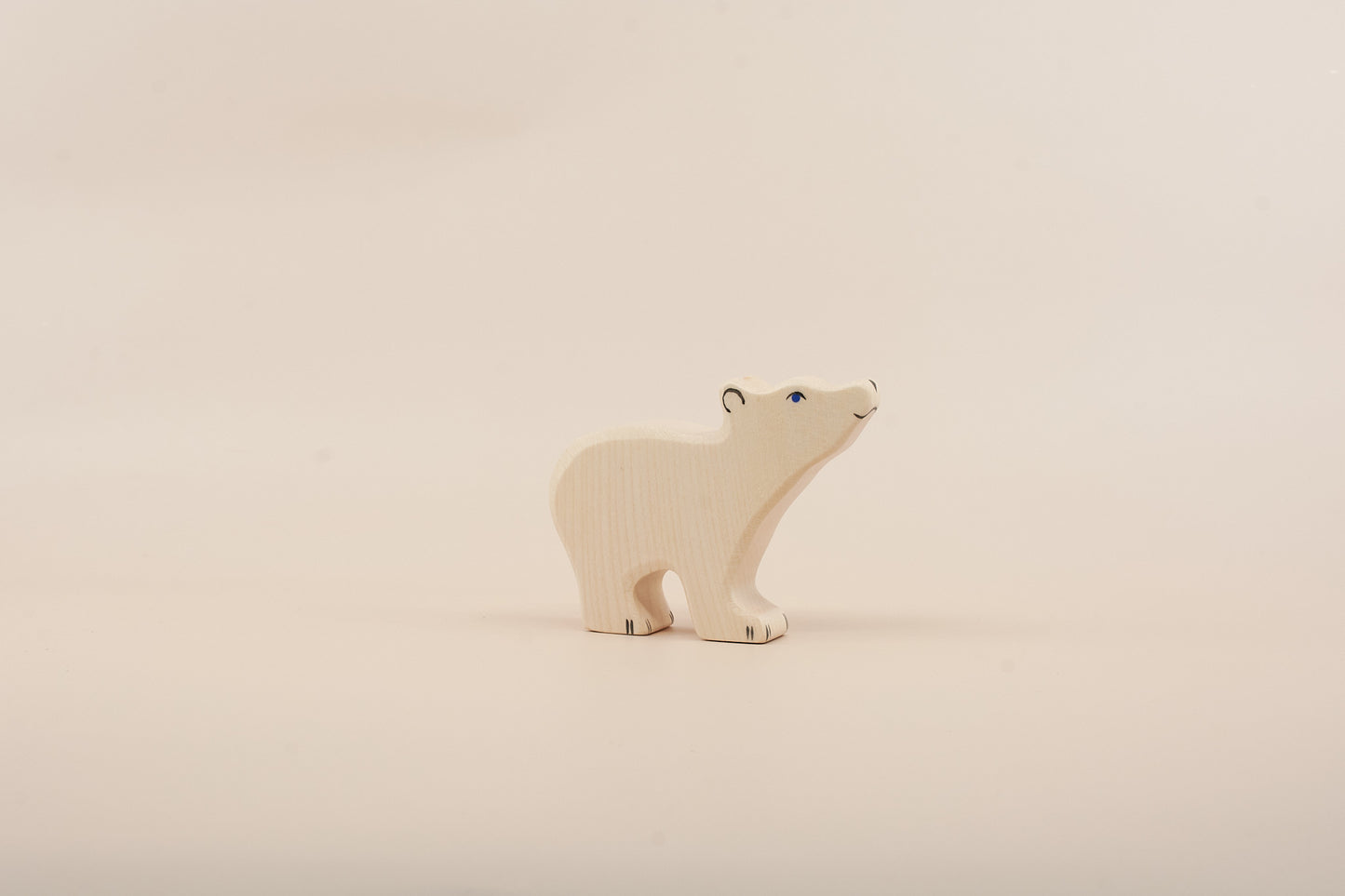 Holztiger polar bear wooden figure, handcrafted from natural maple and beech wood, Montessori and Waldorf inspired animal toy for kids
