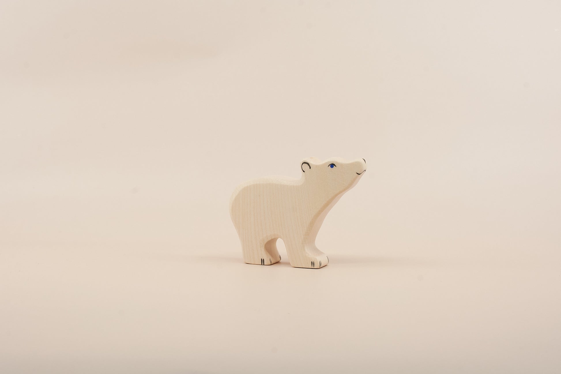 Holztiger polar bear wooden figure, handcrafted from natural maple and beech wood, Montessori and Waldorf inspired animal toy for kids

