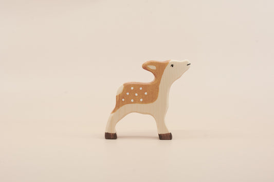 Handcrafted Holztiger wooden fawn animal toy