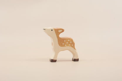 Handcrafted Holztiger wooden fawn animal toy