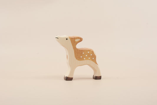 Handcrafted Holztiger wooden fawn animal toy