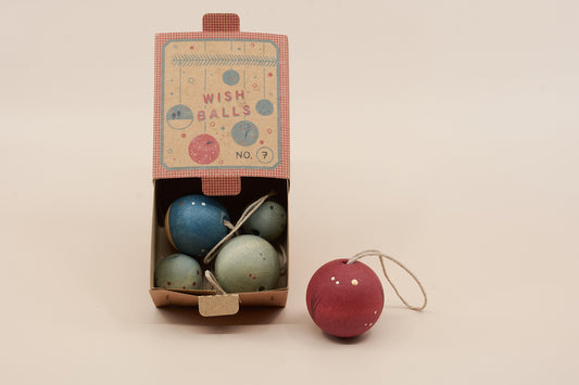 Grapat Wish Balls Ornament Set No. 7 – Wooden Hand-Painted Decor